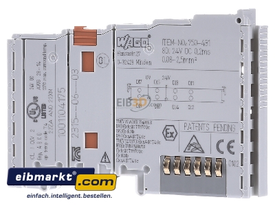 Frontansicht WAGO Kontakttechnik 750-431 Digitale Eingangsklemme 8-Kanal DC24V 0.2ms 