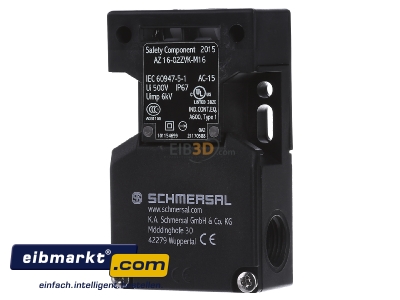 Front view Schmersal AZ 16-02zvk-M16 End switch
