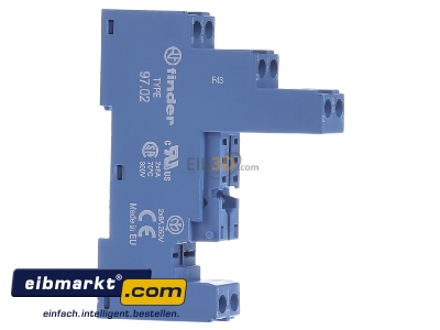 View on the left Finder 97.02 Relay socket 8-pin
