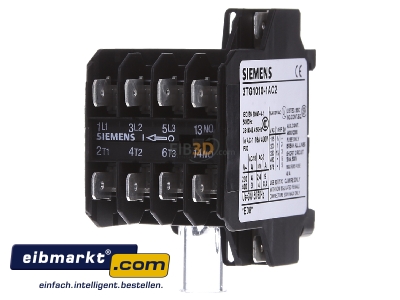 Front view Siemens Indus.Sector 3TG1010-1AC2 Magnet contactor 8,4A 24VAC 0VDC
