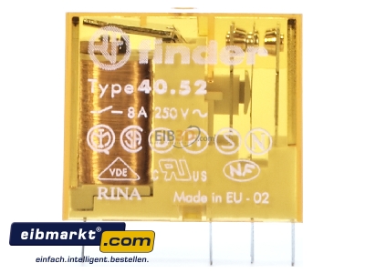 Front view Switching relay AC 48V 8A 40.52.8.048.0000 Finder 40.52.8.048.0000
