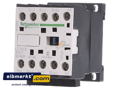 Front view Schneider Electric LC1K0610Q7 Magnet contactor 6A 380...400VAC

