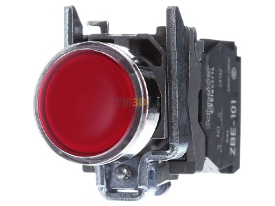 Front view Schneider Electric XB4BW34G5 Complete push button red 
