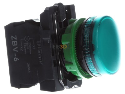 View on the left Schneider Electric XB5AV63 Indicator light green 0...250VAC/DC 
