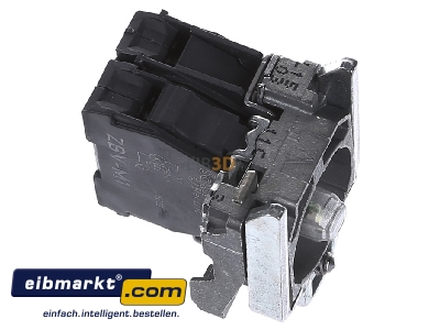 View top left Schneider Electric ZB4BW0M11 Auxiliary contact block 1 NO/0 NC - 
