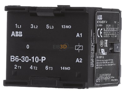 Front view ABB B6-30-10-P-24AC Magnet contactor 24VAC 
