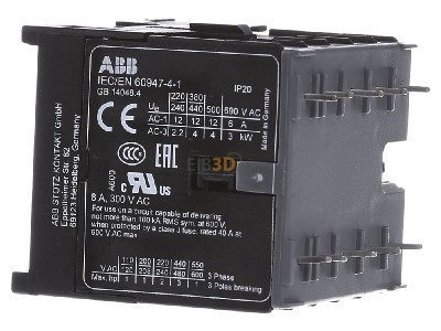 View on the right ABB B6-30-10-P-24AC Magnet contactor 24VAC 
