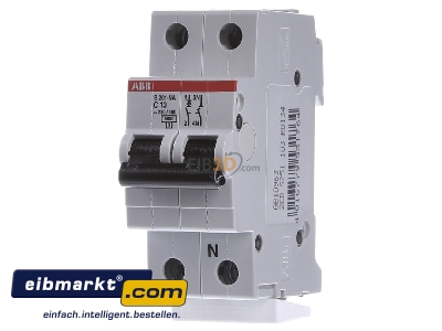 Frontansicht ABB Stotz S&J S201-C13NA Sicherungsautomat 6kA 13A C 1p+N (2p) 