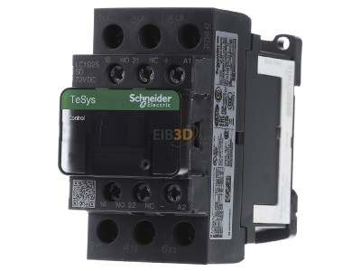 Front view Schneider Electric LC1D25SD Magnet contactor 25A 72VDC 
