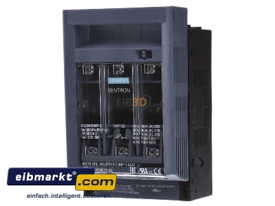 Front view Siemens Indus.Sector 3NP1123-1CA20 NH00-Fuse switch disconnector 160A
