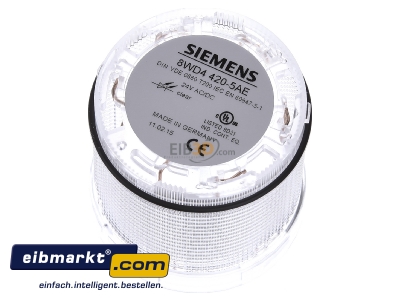 View up front Siemens Indus.Sector 8WD4420-5AE Continuous light module 24VAC 24VDC
