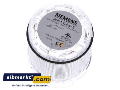 Ansicht oben vorne Siemens Indus.Sector 8WD4420-5AE Signalsule 24VAC/DC klar 