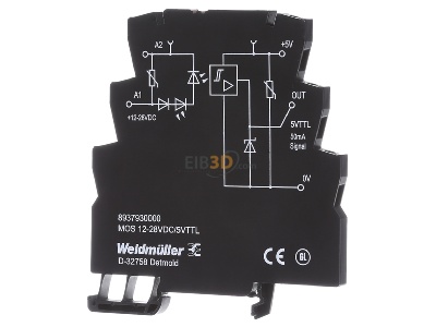 Front view Weidmller MOS 12-28VDC/5VTTL Optocoupler 0,05A 
