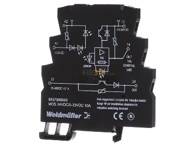 Front view Weidmller MOS24VDC/533VDC10A Optocoupler 10A 
