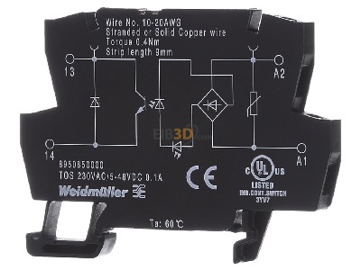 Frontansicht Weidmller TOS230VAC/48VDC0,1A Solid-State-Relais 5-48VDC 100mA 