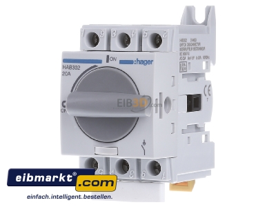 Front view Hager HAB302 Safety switch 3-p - 
