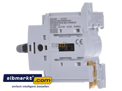 View on the right Hager HAB303 Safety switch 3-p - 
