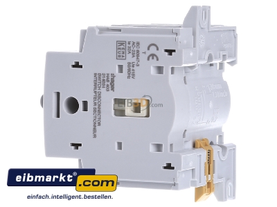 View on the right Hager HAB403 Safety switch 4-p 14kW 
