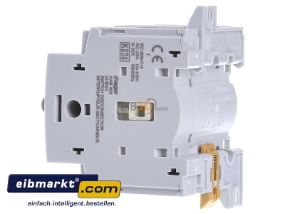 Ansicht rechts Hager HAB403 Lasttrennschalter 4P 32A 