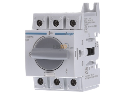 Front view Hager HAC306 Safety switch 3-p 28kW 
