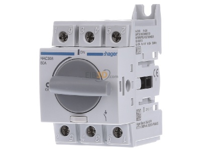 Front view Hager HAC308 Safety switch 3-p 36kW 
