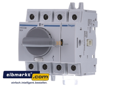 Front view Hager HAC408 Safety switch 4-p
