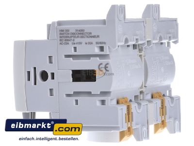View on the right Hager HIM302 Off-load switch 3-p 20A - 
