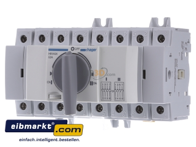 Front view Hager HIM406 Off-load switch 4-p 63A
