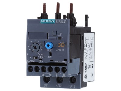 Frontansicht Siemens 3RB3026-1QB0 berlastrelais 6-25A 