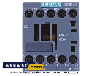Front view Siemens Indus.Sector 3RH2122-1BB40 Contactor relay 0VAC 24VDC 2NC/ 2 NO 

