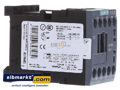 View on the left Siemens Indus.Sector 3RH2131-1AP00 Contactor relay 230VAC 0VDC 1NC/ 3 NO 
