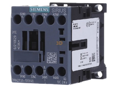 Front view Siemens 3RH2131-1BB40 Auxiliary relay 0VAC 24VDC 1NC/ 3 NO 
