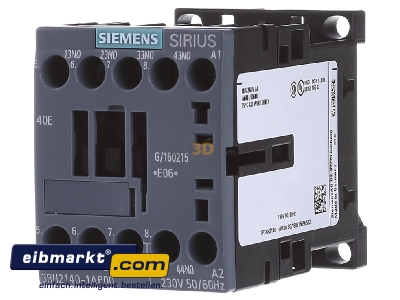 Front view Siemens Indus.Sector 3RH2140-1AP00 Contactor relay 230VAC 0VDC 0NC/ 4 NO 
