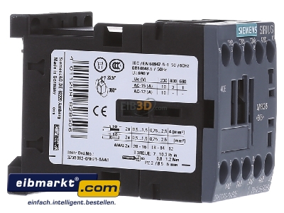 View on the left Siemens Indus.Sector 3RH2140-1AP00 Contactor relay 230VAC 0VDC 0NC/ 4 NO 
