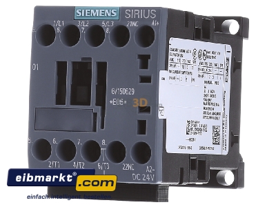 Front view Siemens Indus.Sector 3RT2015-1BB42 Magnet contactor 7A 0VAC 24VDC - 
