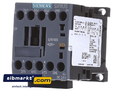 Front view Siemens Indus.Sector 3RT2018-1BB42 Magnet contactor 16A 24VDC 
