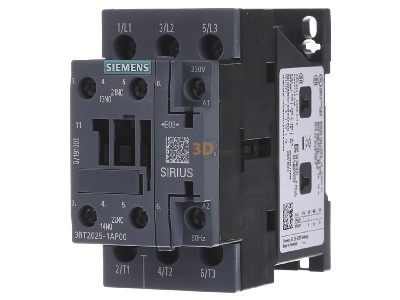 Front view Siemens 3RT2025-1AP00 Magnet contactor 17A 230VAC 0VDC 
