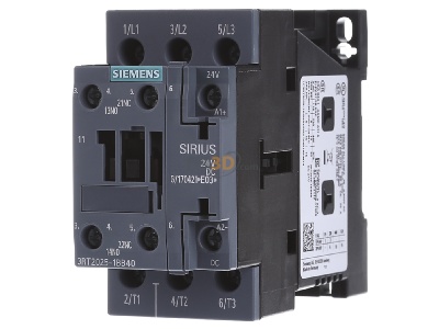 Frontansicht Siemens 3RT2025-1BB40 Schtz 24DC 7,5KW 1S+1 