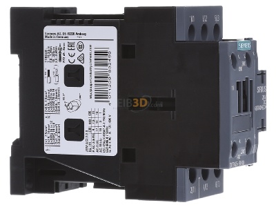 View on the left Siemens 3RT2025-1BB40 Magnet contactor 17A 24VDC 
