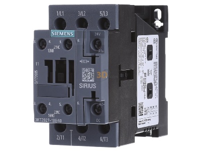 Front view Siemens 3RT2027-1BB40 Magnet contactor 32A 24VDC 
