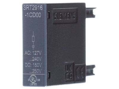 Front view Siemens 3RT2916-1CD00 Surge voltage protection 127...240VAC 
