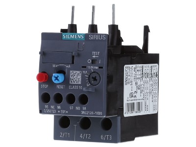 Front view Siemens 3RU2126-1KB0 Thermal overload relay 9...12,5A 

