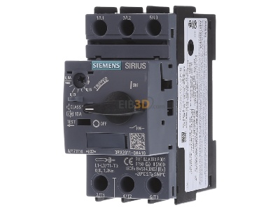 Frontansicht Siemens 3RV2011-0HA10 Leistungsschalter Motor 0,55-0,8A 