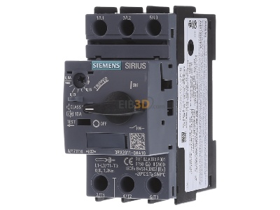 Front view Siemens 3RV2011-0HA10 Motor protective circuit-breaker 0,8A 
