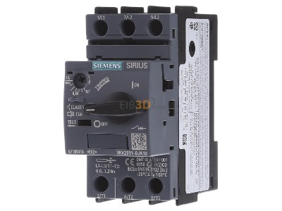 Front view Siemens 3RV2011-0JA10 Motor protective circuit-breaker 1A 
