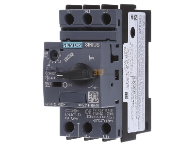 Front view Siemens 3RV2011-1DA10 Motor protective circuit-breaker 3,2A 
