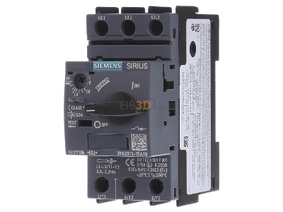 Front view Siemens 3RV2011-1EA10 Motor protective circuit-breaker 4A 
