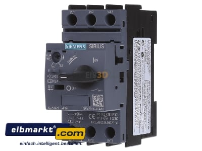 Front view Siemens Indus.Sector 3RV2011-1GA10 Motor protective circuit-breaker 6,3A - 
