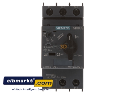 Frontansicht Leistungsschalter S00 Trafo 0,28-0,4A 3RV2411-0EA10 Siemens Indus.Sector 3RV2411-0EA10