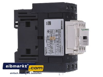View on the left Schneider Electric LC1D40ABD Magnet contactor 40A 24VDC
